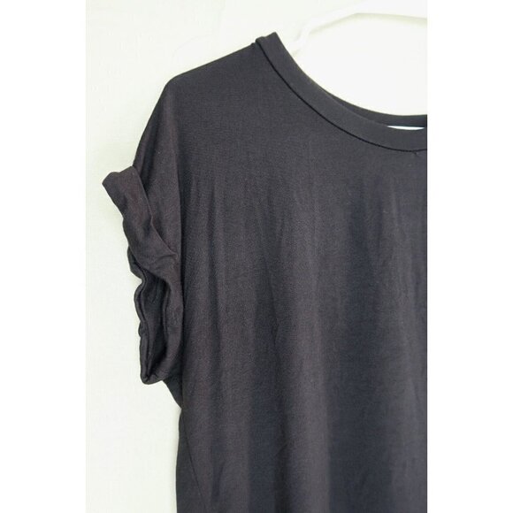 Rebel Society Black T Shirt Cuffed Short Sleeves Mens Small Neutral Minimalist - Picture 2 of 6